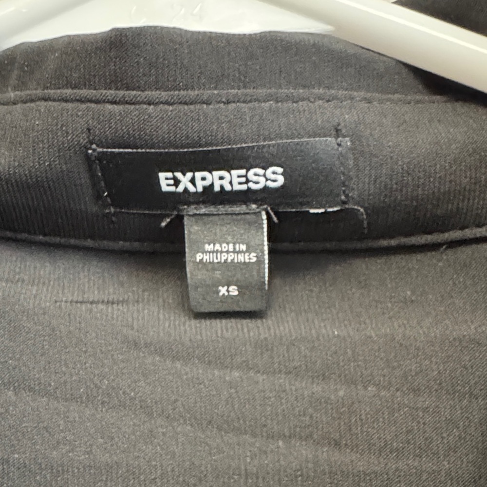 Express Black Lace Button-Up Blouse - Picture 2 of 4